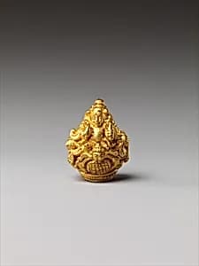 Ear Ornament in the form of Vishnu Riding Garuda by Unknown Artist