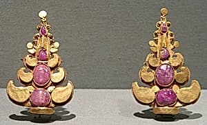 Two Elements from a Crown with Inlaid Stones by Unknown Artist