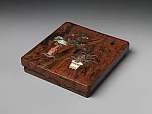 Writing Box with Design of Chinese-Style Flower Arrangement (Inside: Design of Geese) by Ogawa Haritsu (Ritsuō)