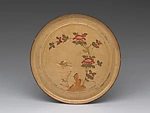 Dish with decoration of birds and flowers by Unknown Artist