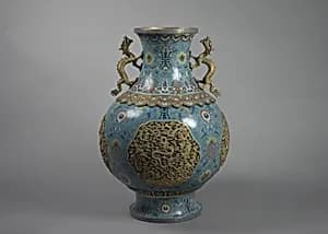 One of a Pair of Vases with Dragon Handles by Unknown Artist