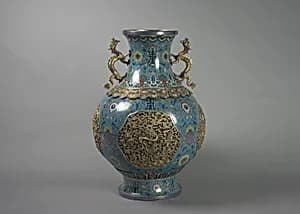 One of a Pair of Vases with Dragon Handles by Unknown Artist