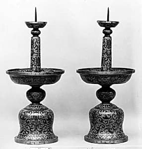 Candlestick from a Set of Five-Piece Altar Set (Wugong) by Unknown Artist