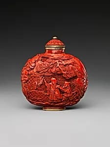 Snuff bottles with figures in landscape by Unknown Artist