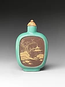 Snuff Bottle with Landscape by Unknown Artist