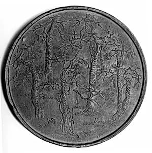 Ink Tablet Decorated with Five Pines by Cheng Junfang