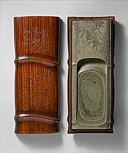Inkstone with Bamboo Design by Unknown Artist
