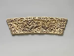 Plaque with dragon, pheasant, quail, and other birds amidst bamboo and plum blossom by Unknown Artist