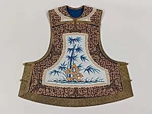 Woman's Sleeveless Jacket with Bamboo and Rock by Unknown Artist
