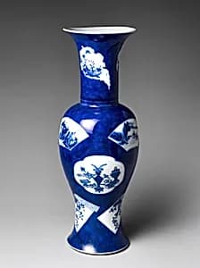 Vase with Flowers and Scholar’s Implements by Unknown Artist