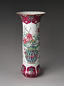 Vase with Basket of Auspicious Flowers by Unknown Artist