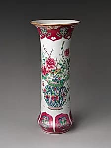 Vase with Basket of Auspicious Flowers by Unknown Artist