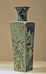 Vase with alternating landscape and floral scenes by Unknown Artist