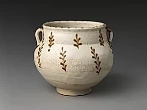 Jar with Leaf Decoration by Unknown Artist