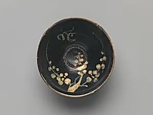 Tea Bowl with Crescent Moon, Clouds, and Blossoming Plum by Unknown Artist