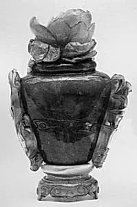 Vase with cover and base by Unknown Artist