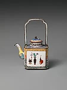 Teapot with Pattern of the "Hundred Antiques" by Unknown Artist