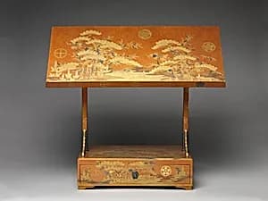 Reading Stand with Design of Pine, Bamboo, and Cherry Blossom by Unknown Artist
