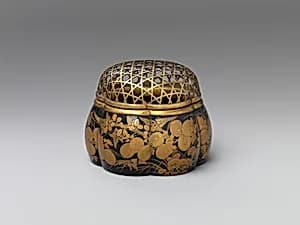 Incense Burner in the Shape of a Melon with Autumn Flowers and Grasses by Unknown Artist