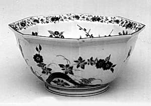 Hexagonal Bowl with Decoration of Flowers of Four Seasons by Unknown Artist