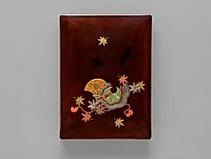 Writing Box with Design of Maple Leaves and Bugaku Hat from the Tale of Genji by Ogawa Haritsu (Ritsuō)