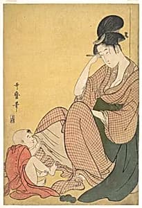 Woman and Child by Kitagawa Utamaro
