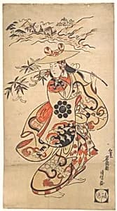 Actor Sawamura Kodenji as a Woman at the Time of the Tanabata Festival by Torii Kiyonobu I