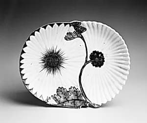 Molded Dish with Chrysanthemum Design by Unknown Artist