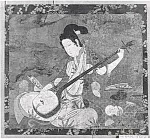 Beauty Playing a Shamisen by Unknown Artist