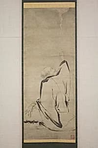 Hōtei Pointing to the Moon by Shinno Noami
