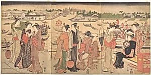 Festival by the Sumida River by Katsukawa Shunzan
