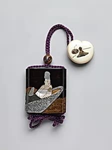 Case (Inrō) with Design of Courtier and Lady in a Boat (from the Tale of Genji) by Ogata Kōrin