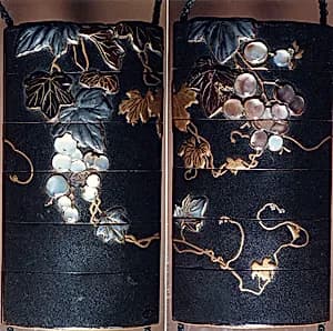 Case (Inrō) with Design of Grapevine by Unknown Artist