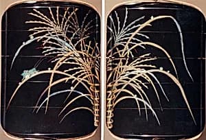 Case (Inrō) with Design of Dewdrops and Insects on Autumn Grasses in Basket by Yamada Jōkasai (1681–1704)