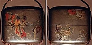 Case (Inrō) with Design of Cherry-Blossom Viewing by Kajikawa School