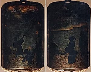 Case (Inrō) with Design of People Catching Fireflies by Koma Kōryū