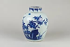 Covered jar with birds and flowers by Unknown Artist