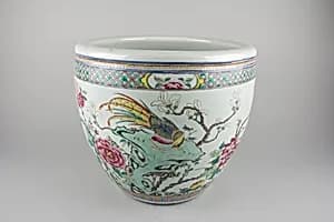 Fishbowl with birds and flowers by Unknown Artist