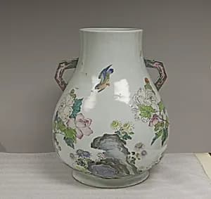 Vase with birds and flowers by Unknown Artist