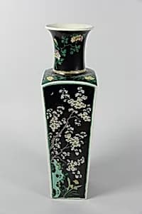 Square vase with flowers of four seasons by Unknown Artist