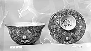 Covered bowl with Thai mythical figures by Unknown Artist