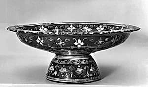 Footed dish with Thai mythical figures by Unknown Artist
