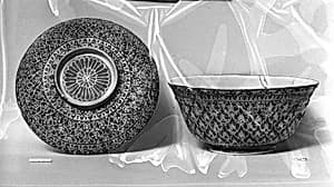 Covered bowl with floral patterns by Unknown Artist