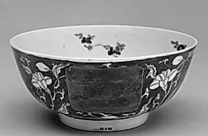 Bowl with landscape over a floral ground by Unknown Artist