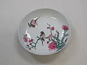 Saucer with birds and flowers by Unknown Artist