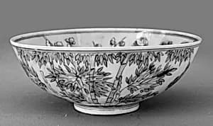 Bowl with pine tree, bamboo, and plum blossom by Unknown Artist
