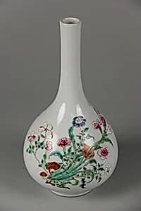 Vase with butterflies and flowers by Unknown Artist