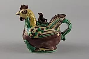 Chicken-form ewer (one of a pair) by Unknown Artist