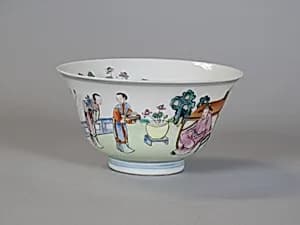 Bowl with figures in a garden by Unknown Artist