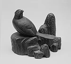 Ornament in the Shape of a Pigeon on a Rock by Unknown Artist